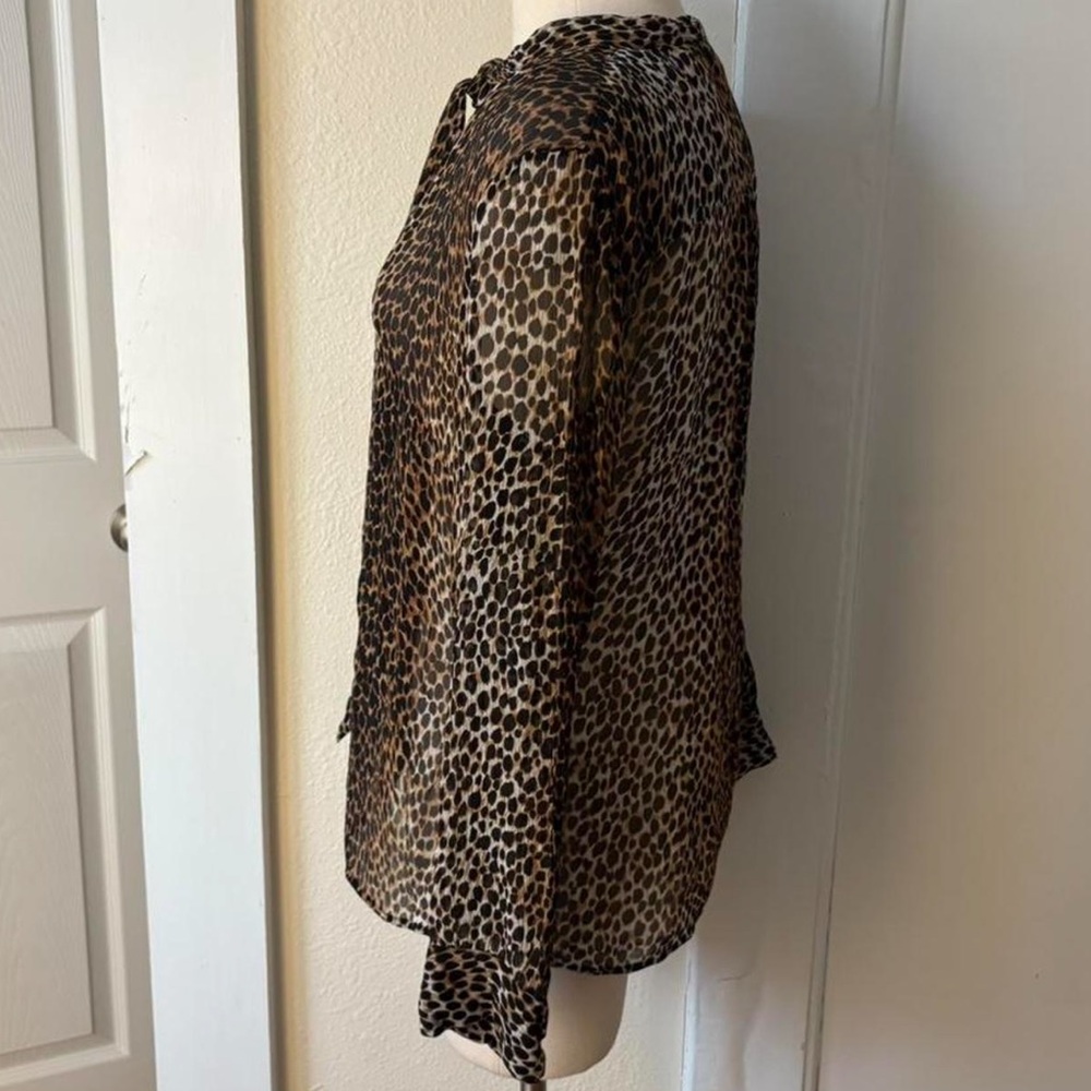 Chico's Brown Leopard Print Blouse - Picture 4 of 5